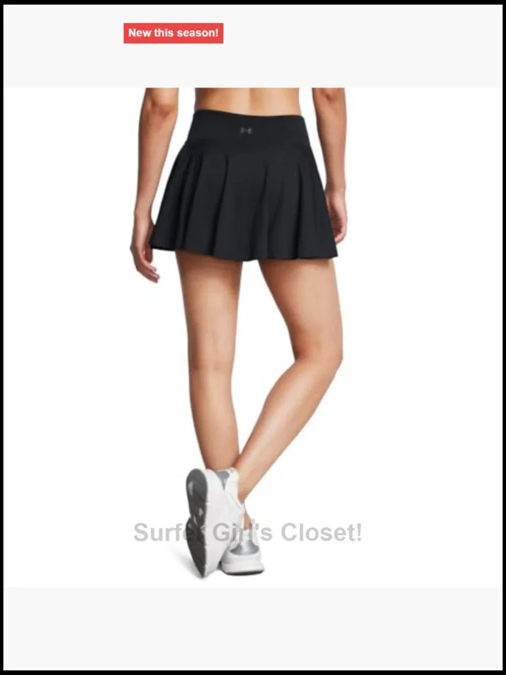 4-Way Stretch Skort with Side Pocket, Wide Elastic Waistband, Above Knee Length